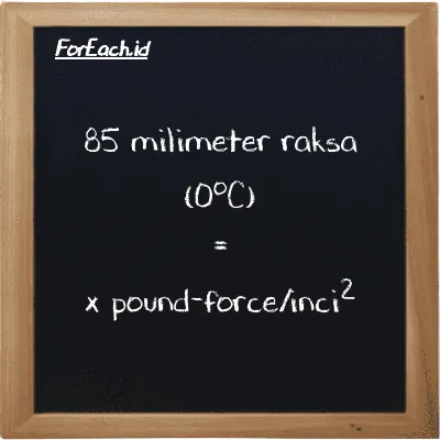 Contoh konversi milimeter raksa (0<sup>o</sup>C) ke pound-force/inci<sup>2</sup> (mmHg ke lbf/in<sup>2</sup>)